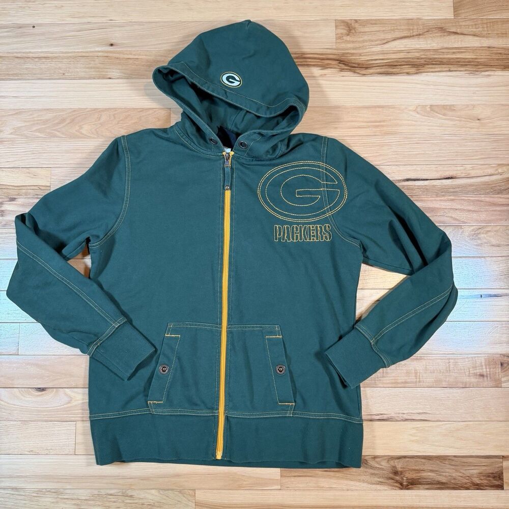 NFL Team Apparel Hoodie Women's Green M Full Zip Green Bay Packers